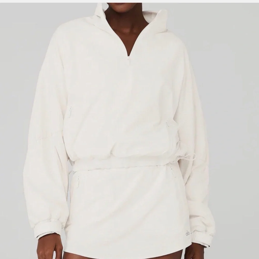 ALO Elevation Cover-up Jacket & Skirt 2pc Set. IVORY Tennis Pickleball Padel